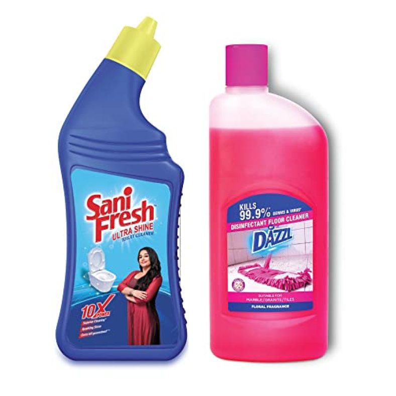 Sanifresh Ultrashine Toilet Cleaner 1L + Dazzl Floor Cleaner 975Ml