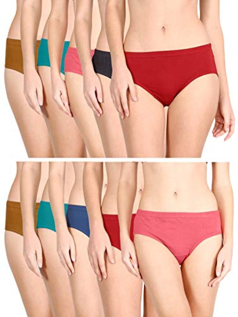 Lux Cozi Women’S Cotton Hipster Panties (Colors And Prints May Vary) (Pack Of 10) (Coziher_Pty_101_10Pc_Assorted_75 Cm)