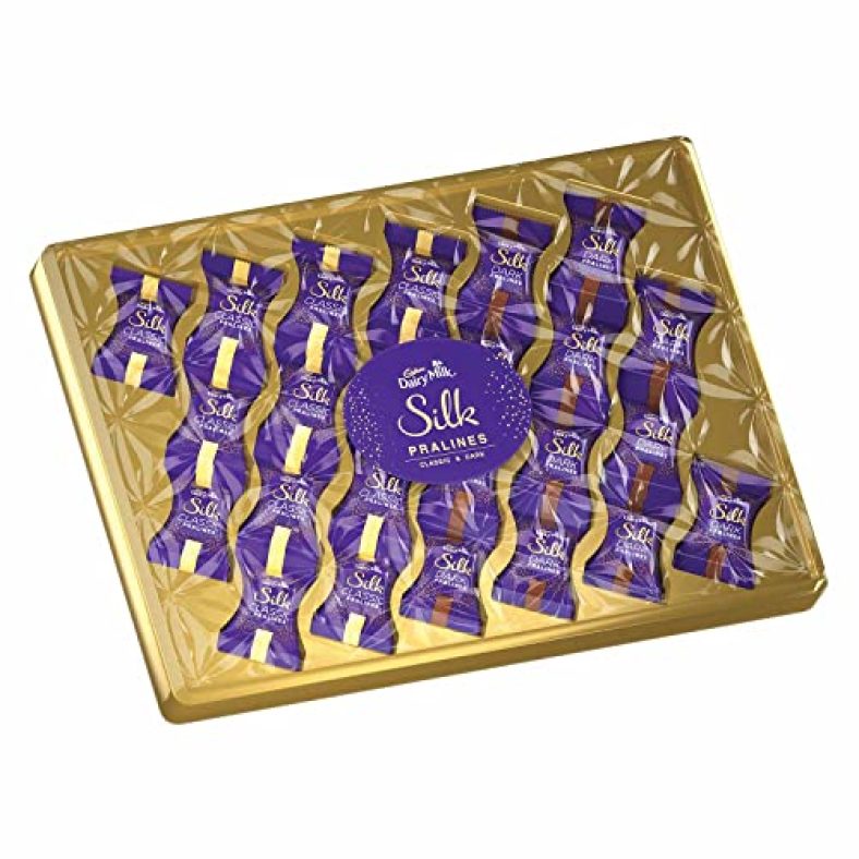 Cadbury Dairy Milk Silk Pralines Transparent Gift Box, 264G