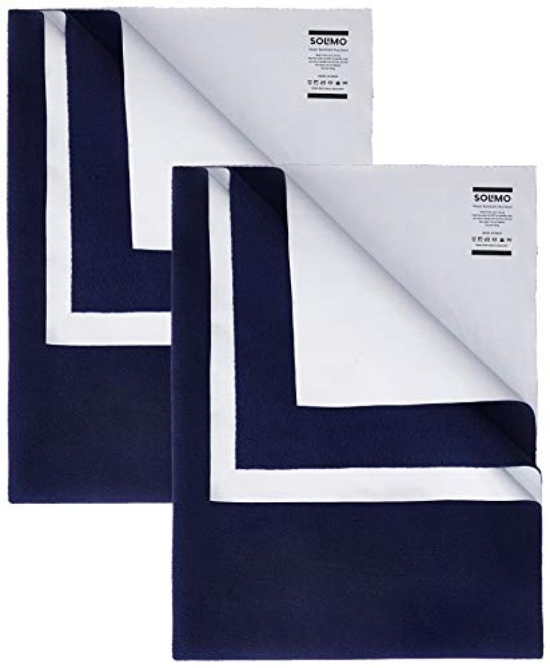 Amazon Brand – Solimo Baby Water Resistant Dry Sheet, Small, 70Cm X 50Cm, Navy Blue