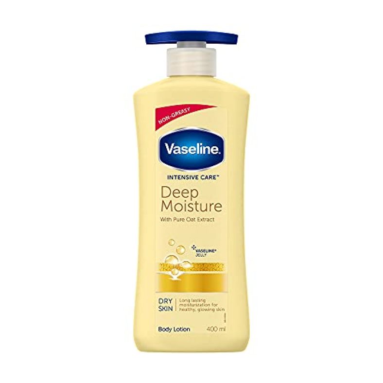 Vaseline Intensive Care Deep Moisture Nourishing Body Lotion 400 Ml, Daily Moisturizer For Dry Skin, Gives Non-Greasy, Glowing Skin – For Men & Women