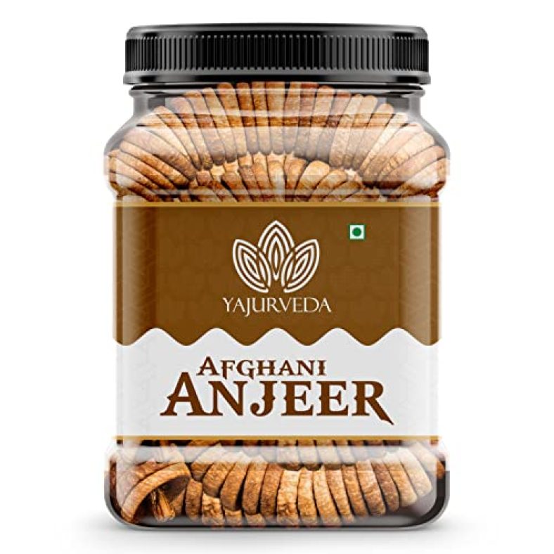 Yajurveda Premium Afghani Anjeer | Dried Figs | Natural, Rich In Iron, Fibre & Vitamins Fig / Afghanistan Anjir Dry Fruit Jar Pack (900G)