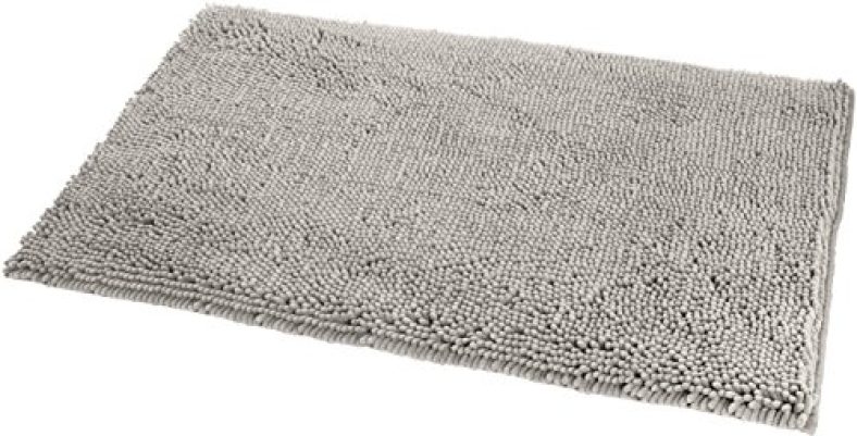 Amazonbasics Anti-Slip Microfiber Bathroom Mat – (Silver, Platinum, 21″ X 34″, Pack Of 1)