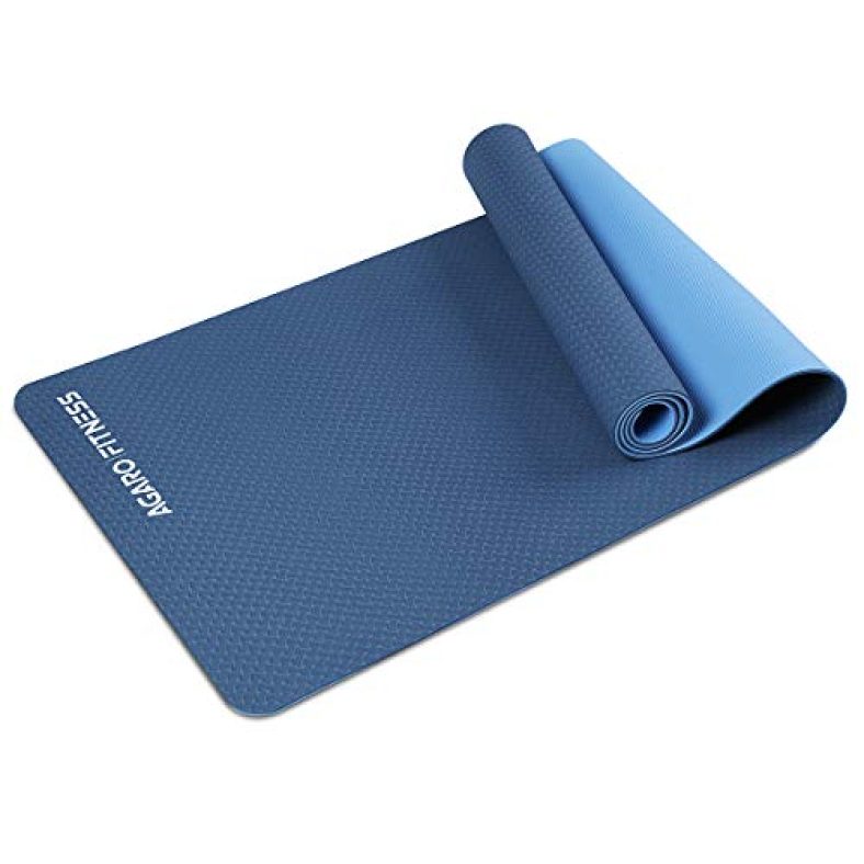 Agaro Yoga Mat For Women & Men, Tpe, Eco Friendly Non Slip Classic Pro Exercise Mat For Home Workout Pilates/ Floor Exercises /Gymnastics / Meditation With Carry Bag & Strap, 6 Feet,1Pcs, (Sky Blue)
