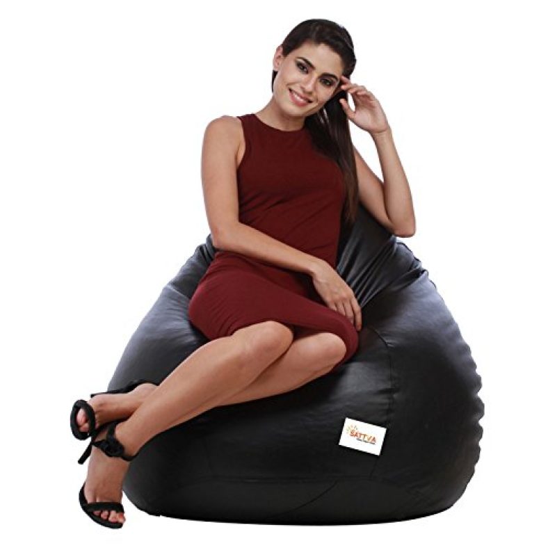 Sattva Classic Xxxl Bean Bag Filled (With Beans) Black