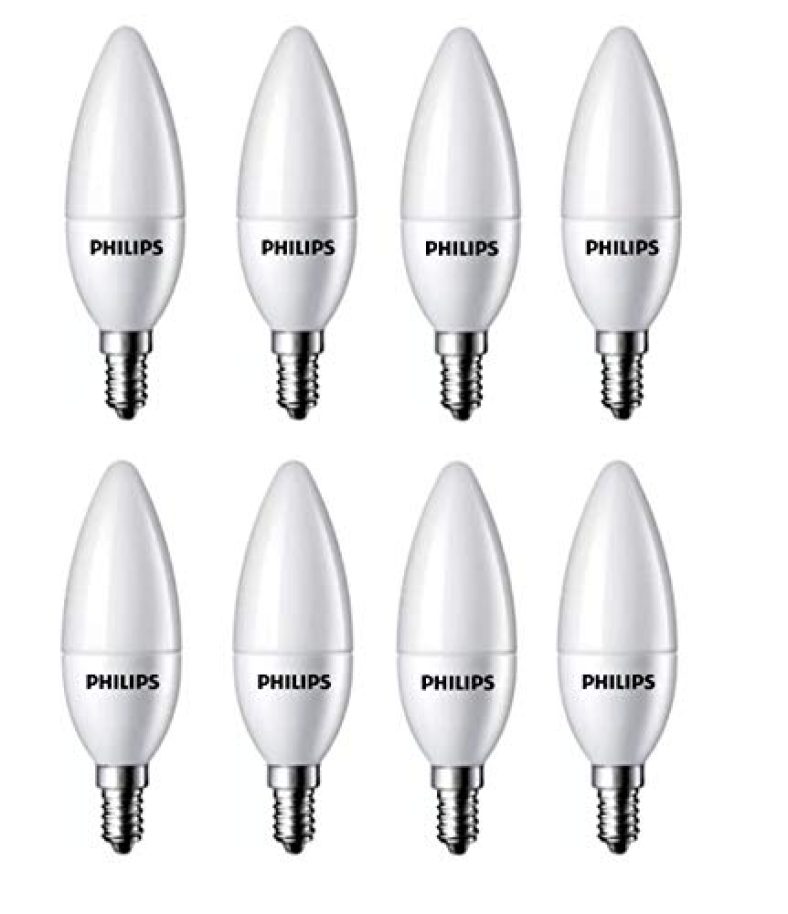Philips 4-Watt 400-Lumen Frosted Candle E14 Base ( Cool White, Pack Of 12) – Decorative , Ambience For Chandeliers, Wall Lights, Desk Lamps, Floor Lamps
