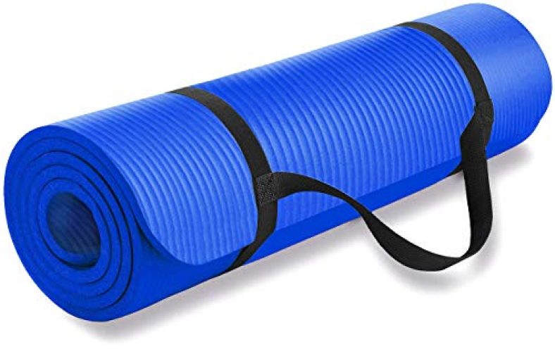 Maxwell® Yoga Mat(Size-5Mm) For Women And Men With Carrying Strap Extra Thick & Large Excercise Mat For Workout Yoga Fitness Anti Tear Anti Slip(Color-Blue) (Qnty-1 Pcs)