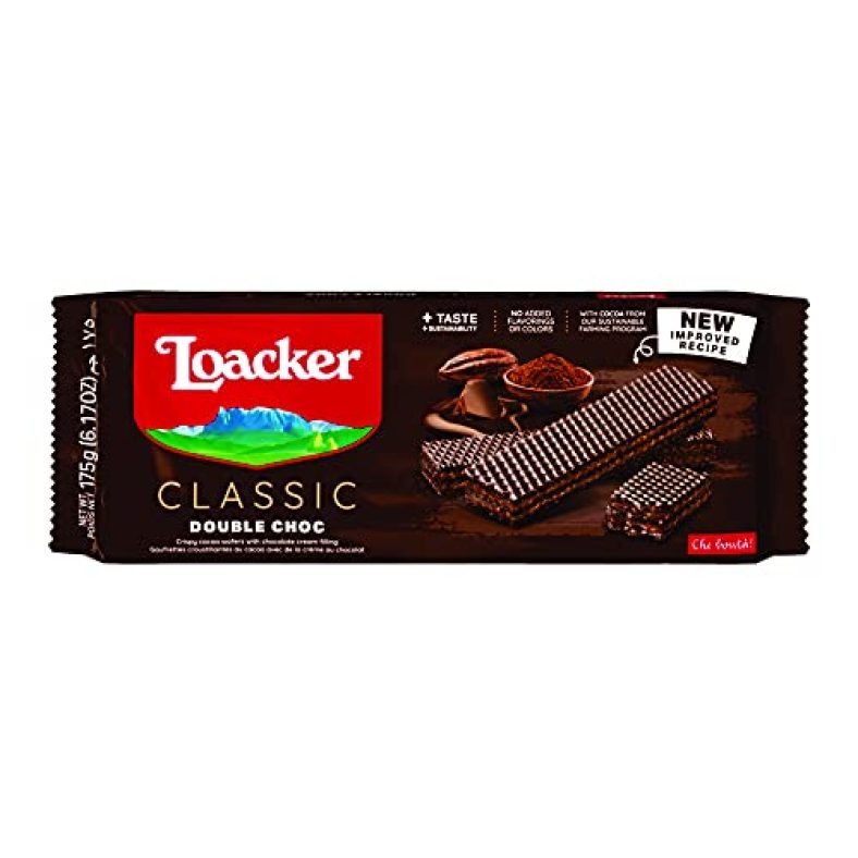 Loacker Double Choc Crispy Wafer With Chocolate Cream Filling 175G – Italy