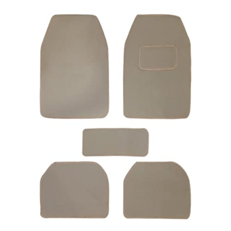 Kingsway Carpet Style Anti Slip Car Floor Foot Tray Mats Universal Use For Maruti Suzuki Vitara Brezza, Model Year : 2020 – 2022, Color : Beige, Complete Set Of 5 Piece – Executive Series