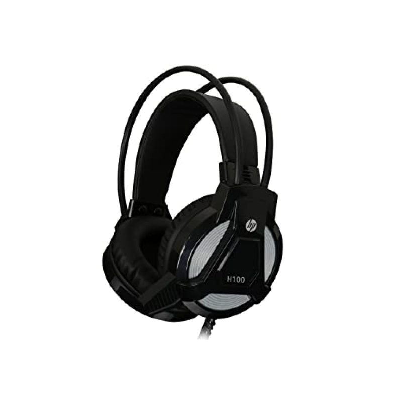 Hp H100 Wired Over Ear Gaming Headphones With 3.5 Mm Audio Output With Mic/Easily Control Volume/Compatible With Pcs, Laptops And Other Devices With 3.5Mm Audio Output (3Dr59Pa, Black)