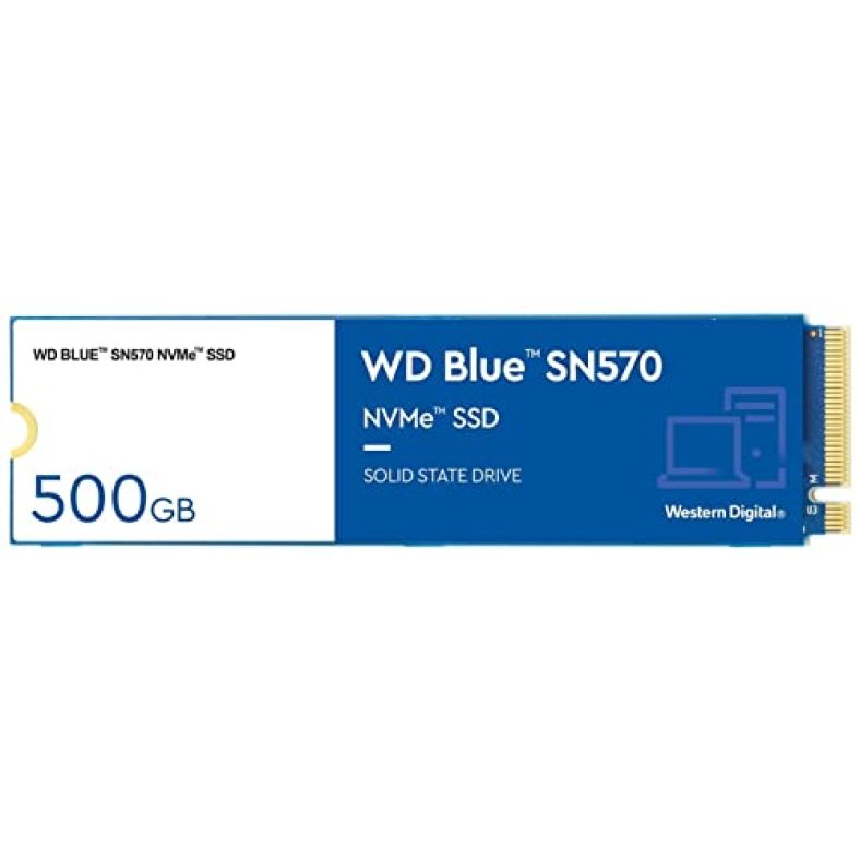 Western Digital Wd Blue Sn570 Nvme 500Gb, Upto 3500Mb/S, With Free 1 Month Adobe Creative Cloud Subscription, 5 Y Warranty, Pcie Gen 3 Nvme M.2 (2280), Internal Solid State Drive (Ssd) (Wds500G3B0C)