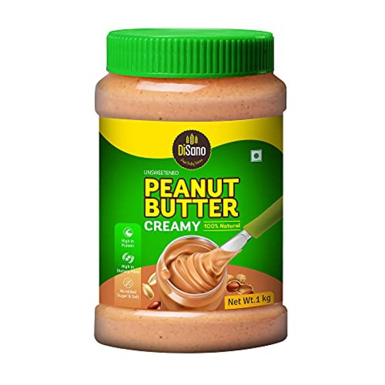 Disano Peanut Butter, All Natural, Creamy, Unsweetened, 30% Protein, Gluten Free, Non Gmo, 1Kg