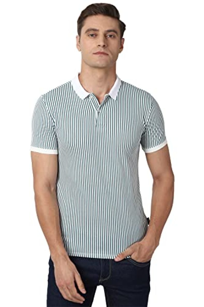 V Dot Men’S Slim Polo Shirt (Vdkpeslfi42108_Navy S)
