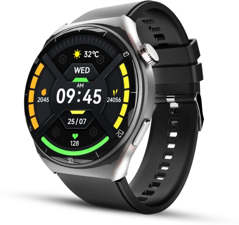Beatxp Vega X 1.43″ Amoled 466*466Px Display One-Tap Bt 5.2 Calling Ai Voice Assistant Smartwatch(Black Strap, Free Size)