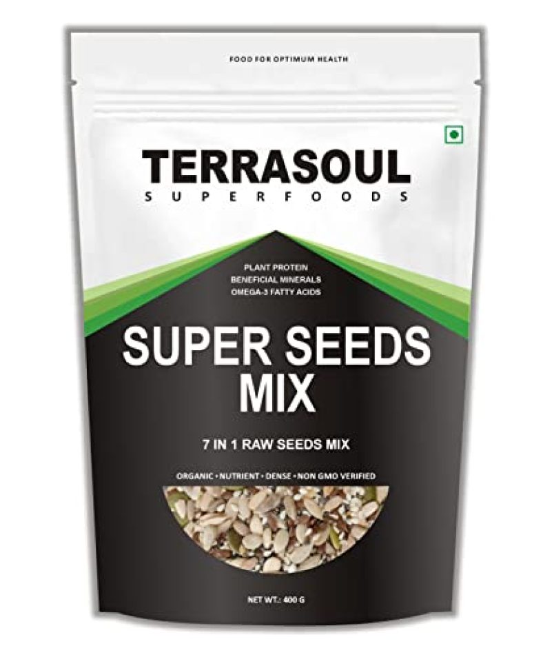 Terrasoul Superfoods Super Seeds Mix, Seeds For Eating, Mix Seeds, Diet Snacks – Healthy Diet Snacks 7 In 1 Raw Seeds Mix (400Gm)
