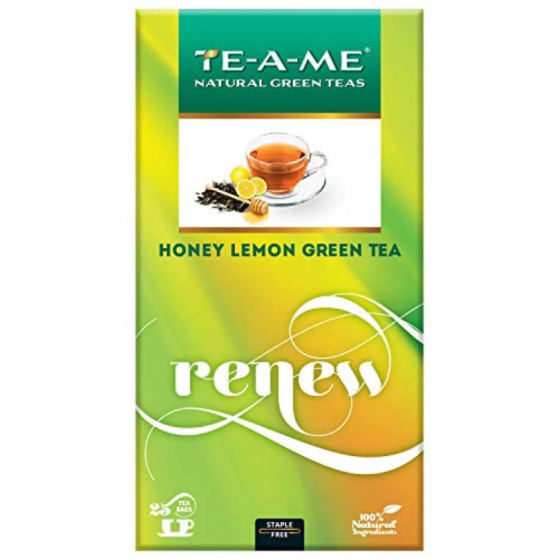 Te-A-Me Renew Honey Lemon Natural Green Tea, 25 Tea Bags – Improves Metabolism & Reduces Waist