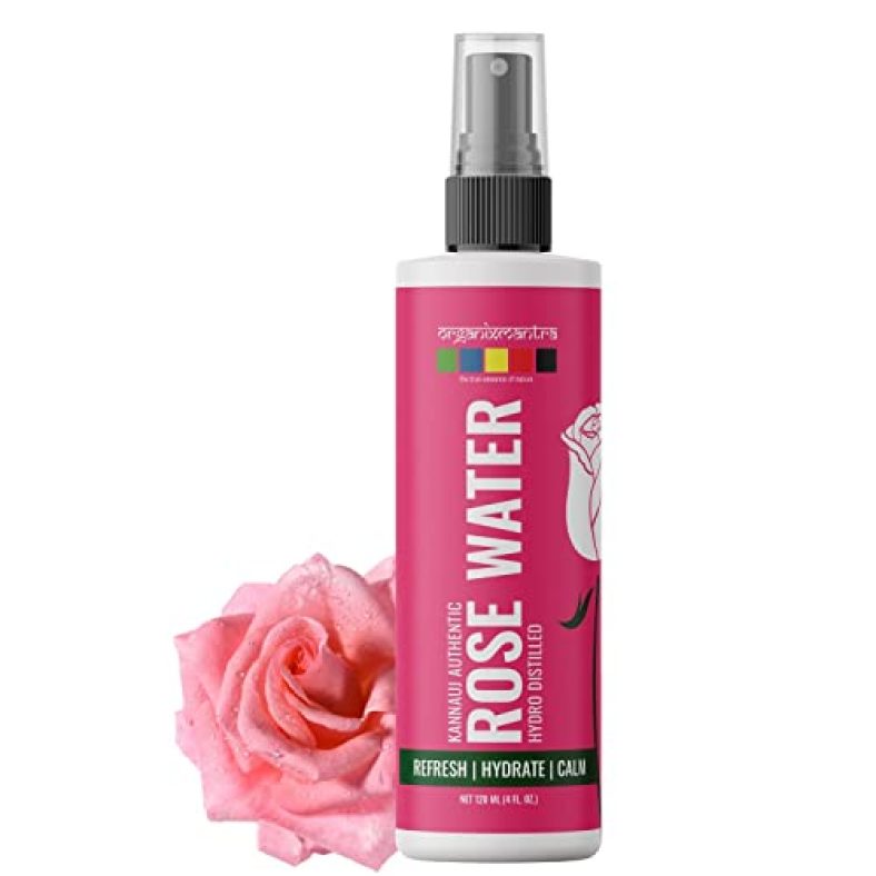 Kannauj Authentic Rose Water Hydro Distilled For Skin, Hair, Face, 100% Pure, Natural And Undiluted Rose Water 120Ml