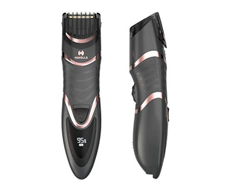 Havells Bt9010 Digital Display Beard & Moustache Trimmer, Fast Charge Allows 30 + Trims, 19 Built-In Precise Lengths (Rose Gold)