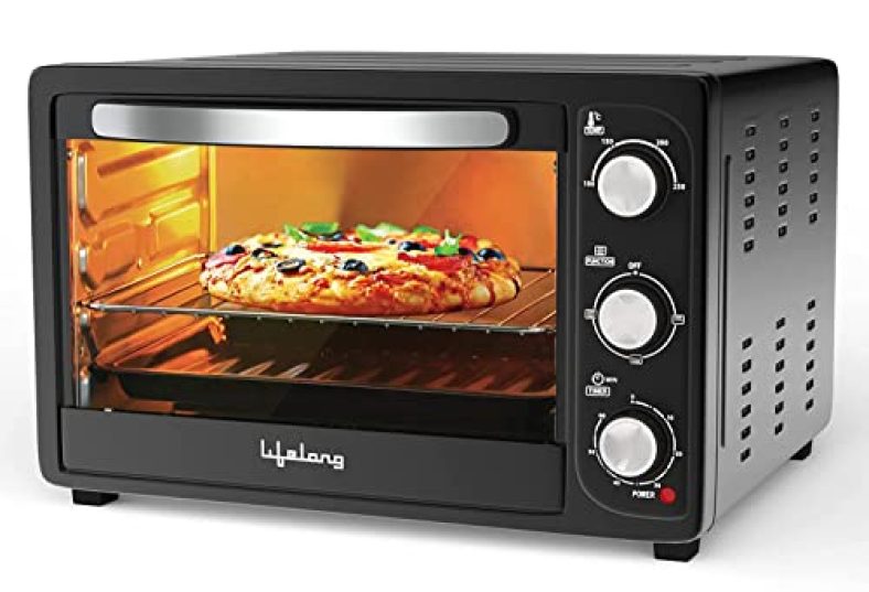 Lifelong Llot23 Oven, Toaster & Griller, 23 Litres Otg Oven For Baking Cake With 4 Heating Modes| Temperature & Timer Selection Oven For Kitchen ( 2 Years Warranty, Black)