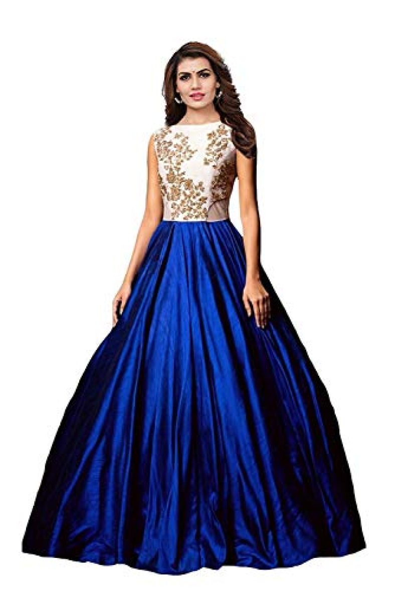 Florence Women’S Silk Gown (Gc011-New_Blue_One Size)