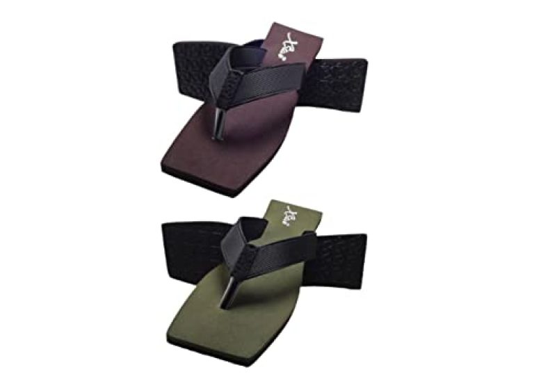 Xstar Eco Flip Flops For Men | Comfortable Indoor Outdoor Fashionable Slippers For Men And Boys (Set Of 2) (Brown/Olive Green, Numeric_8)