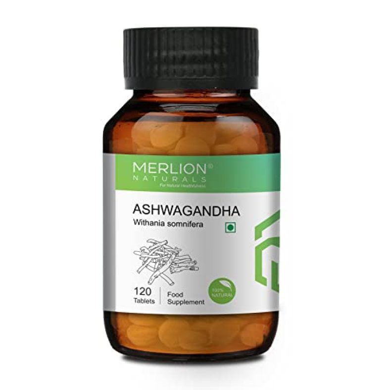 Ashwagandha Tablets 500Mg (120 Tablets) By Merlion Naturals | Withania Somnifera | Ashvagandha | 500Mg (120 Tablets)