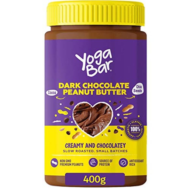 Yogabar Dark Chocolate Peanut Butter| Creamy & Chocolatey | Slow Roasted | Non-Gmo Premium Peanuts | 400Gm