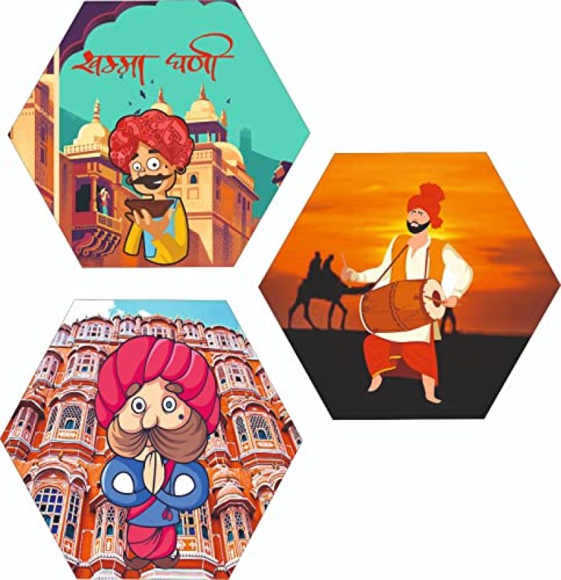 Webelkart Premium Printed Funny Mouse Wooden Key Holder (30 Cm X 16 Cm X 0.4 Cm, Multi)- 7 Hooks