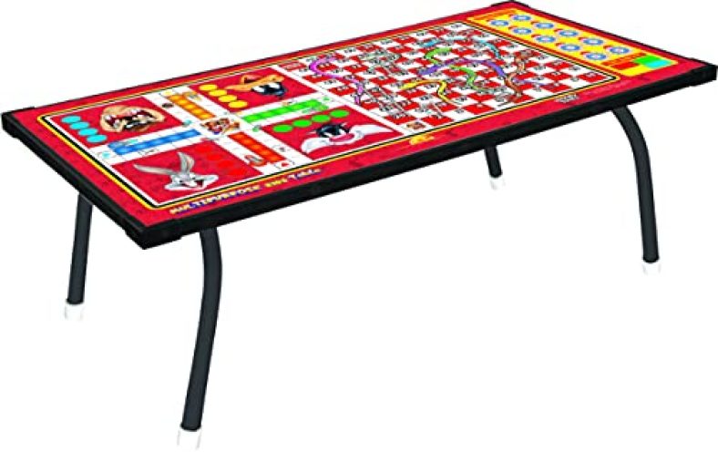 Toyzone Ludo Table | Snake & Ladder Board Game | Laptop Table | Study Table | Multicolour | For Kids Above 3 Years (Looney Tunes Ludo Table)
