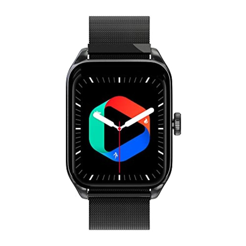 Zebronics Eternal Bluetooth Calling Smart Watch With 1.85″ Large Display, Voice Assistant, 100+ Sports, Ip67 Waterproof, 11 Built-In & Customizable Wallpaper, 8 Menu Ui, Crown And Calculator (Metallic Black)