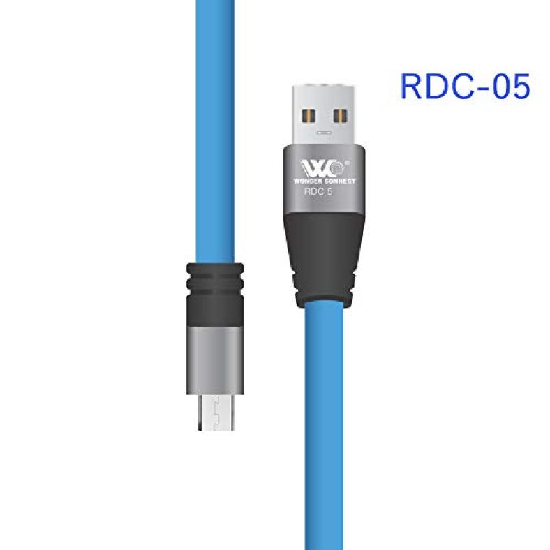 Wonder Connect Rdc-5 Data Cable 2.1A Copper Wire Tangle Free Rapid Charge,1Meter(Android) Blue