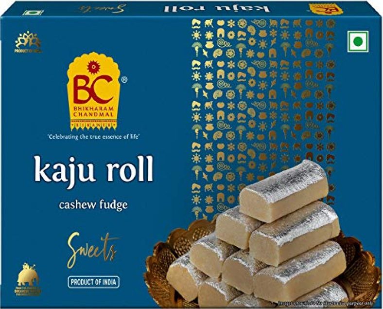 Bhikharam Chandamal – Indian Sweets – Kaju Roll Silver (125G Pack Of 4)