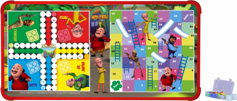 Motu Patlu Multipurpose Wooden Foldable Table Party & Fun Games Board Game