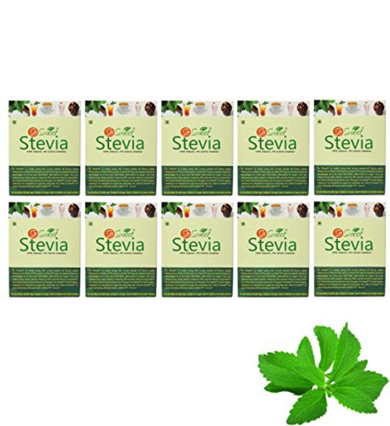 So Sweet Stevia Sugar Free Natural Zero Calorie Sweetener 50 Sachets (Pack Of 10)