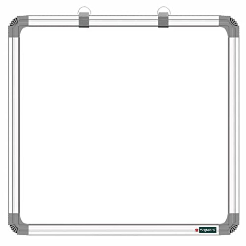 Shelfking Non-Magnetic 2X2 Feet Double Sided White Board & Chalkboard Both Side Writing Boards, One Side White Marker & Reverse Side Chalkboard Surface – Pack Of 1 Piece
