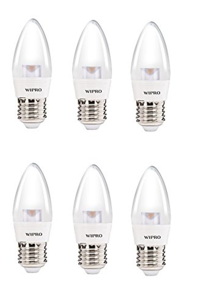 Wipro Polycarbonate Garnet Base E27 3-Watt Led Bulb (Pack Of 6, Cool Day Light)