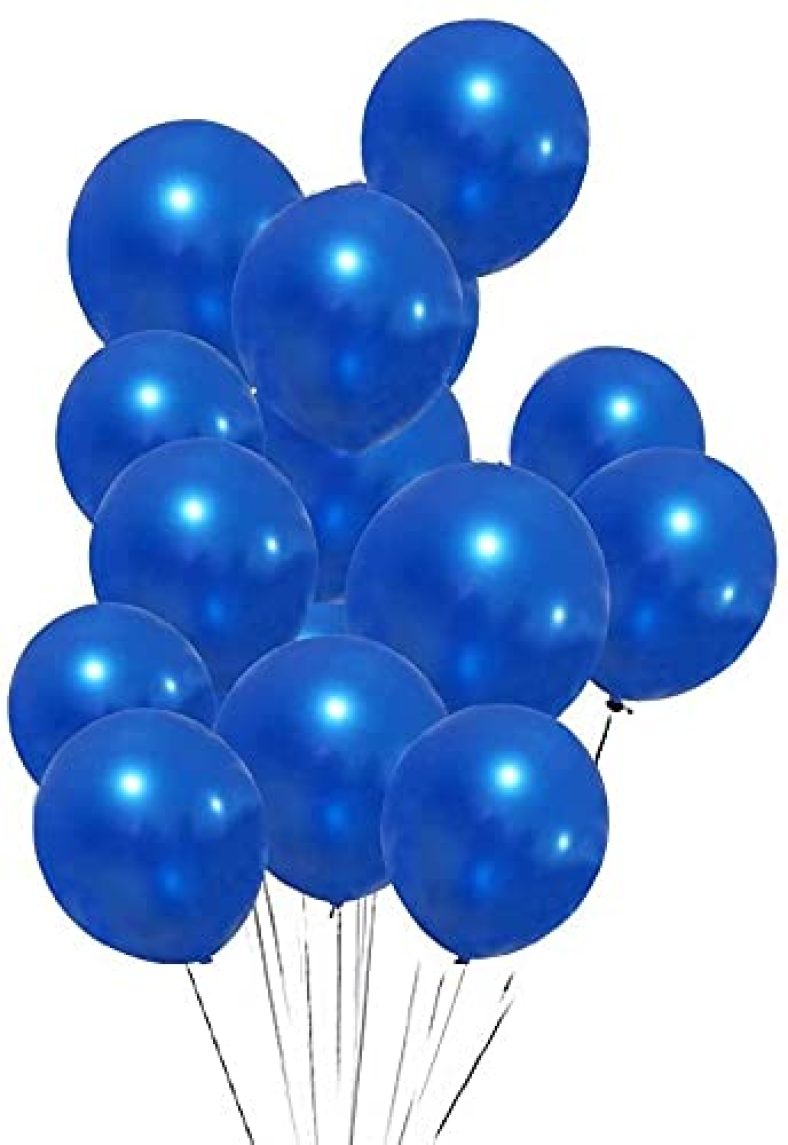 Crackles Blue Metallic Balloons For Happy Birthday Decorations ,Baby Shower,Party Supplies,Bachelorette Bride To Be 50 Pc