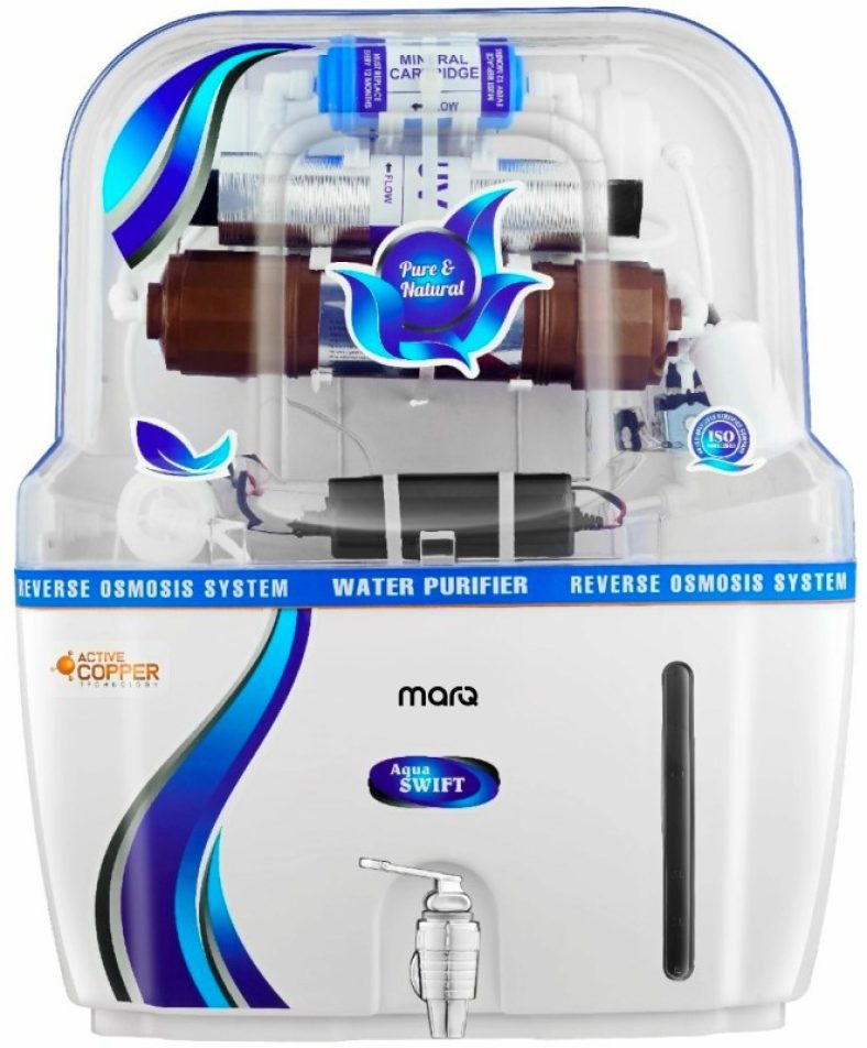 Marq By Flipkart Innopure Minerals Swift 10 L Uv + Uf + Copper Water Purifier With Prefilter(White And Blue)