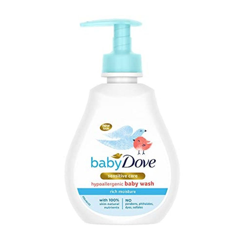 Baby Dove Rich Moisture Hair To Toe Baby Wash 200 Ml, No Tears Body Wash For Baby’S Soft Skin – Hypoallergenic, No Sulphates, No Parabens