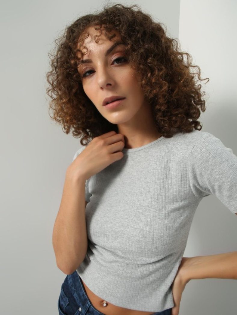 Koovs Casual Solid Women Grey Top