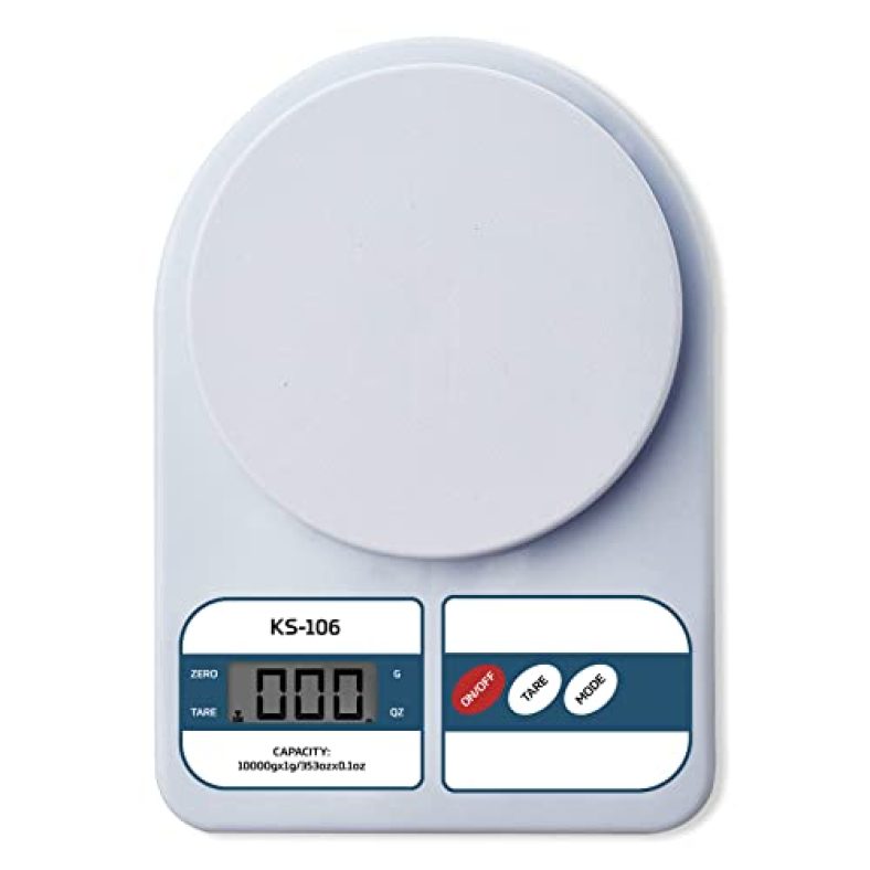 Beatxp Kitchen Scale Multipurpose Portable Electronic Digital Weighing Scale | Weight Machine With Back Light Lcd Display | White |10 Kg | 2 Year Warranty |