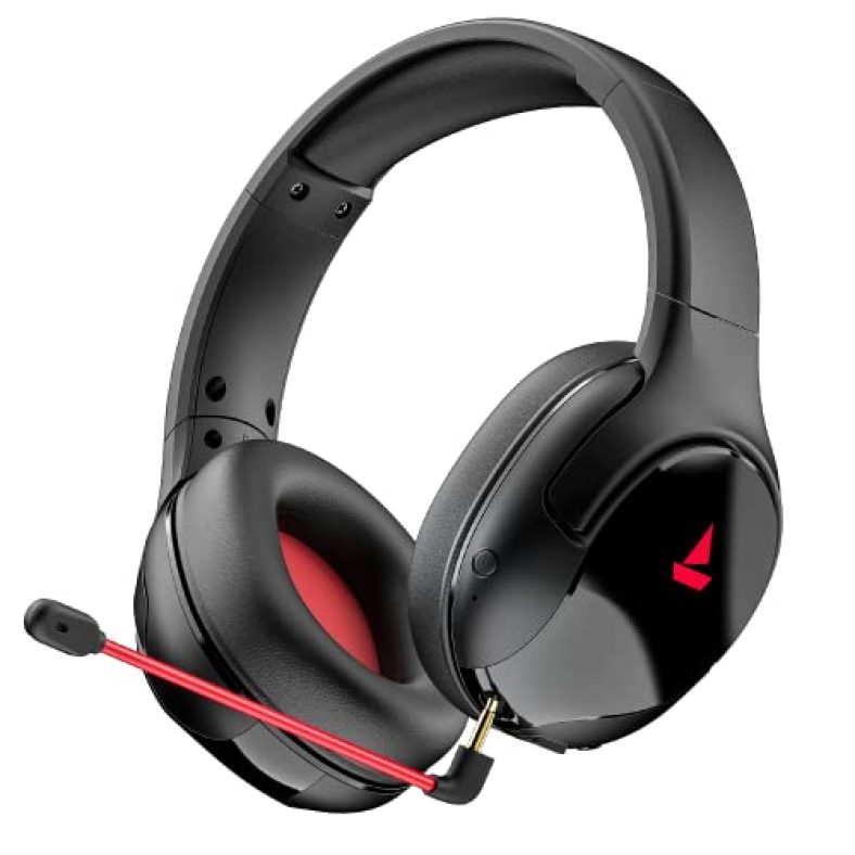Boat Immortal Im 1300 Gaming Bluetooth Wireless Over Ear Headphones With Mic With 2.4Ghz Ultra Low Latency Mode Upto 35Ms, Bluetooth Mode 3D Spatial Audio, Bt V5.1, Dual Mics, Dongle Slot(Black Sabre)