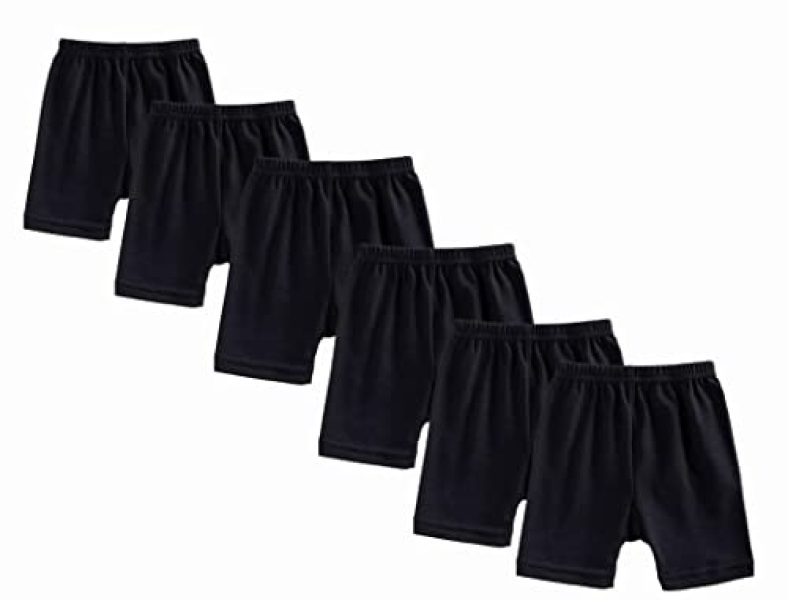 D’Heer Fashion Cycling Shorts For Girls & Kids | Plain Yoga And Jogging Cycling Shorts (Pack Of 6) (9 Years – 10 Years) Black