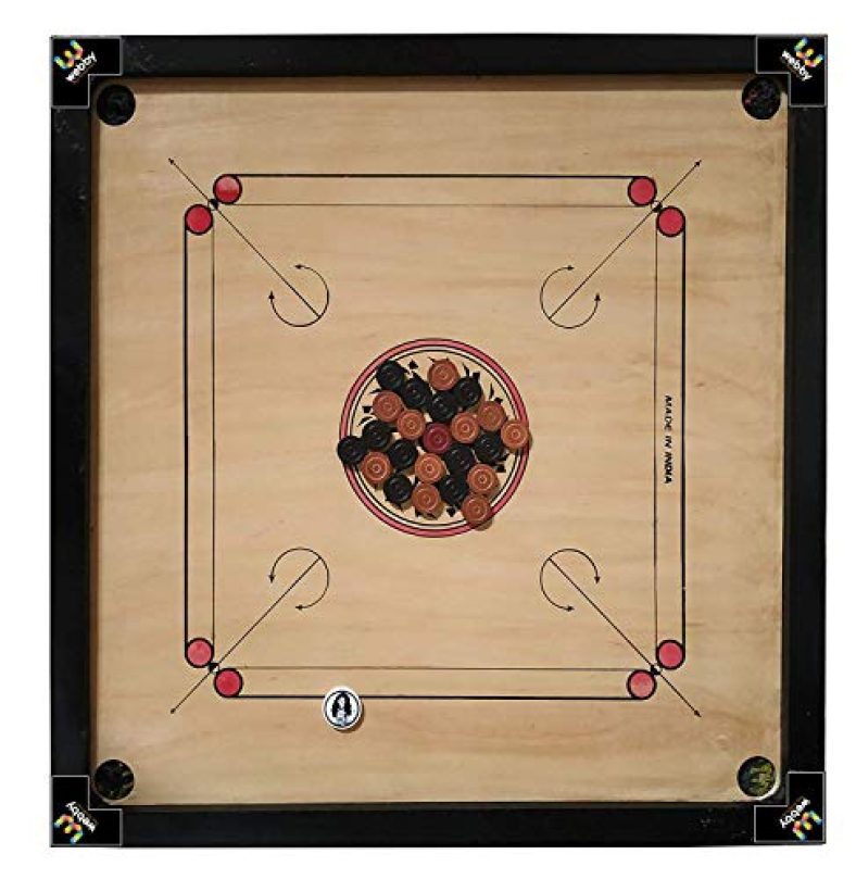 Gencliq Wooden Carrom Board With Wooden Coins & Striker 26X26 Inches