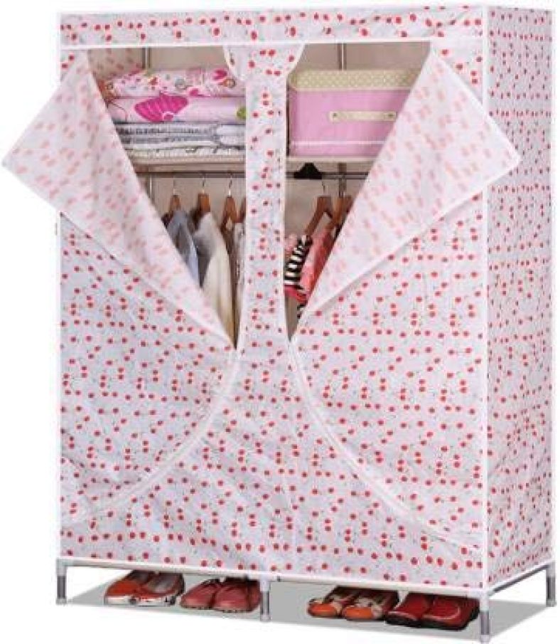 G-Kamp Japan Multi-Purpose Clothes Storage Wardrobe With Portable Shelves & Printed Design/Multi-Purpose Space Organizer For Bedroom