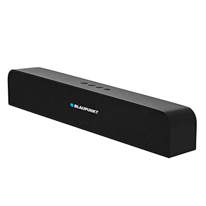 Blaupunkt Sba10 10W Bluetooth Soundbar Speaker For Tv With Bluetooth, Aux, Usb, Tws Mini Soundbar For Tv/Pc/Projectors/Tablet Black
