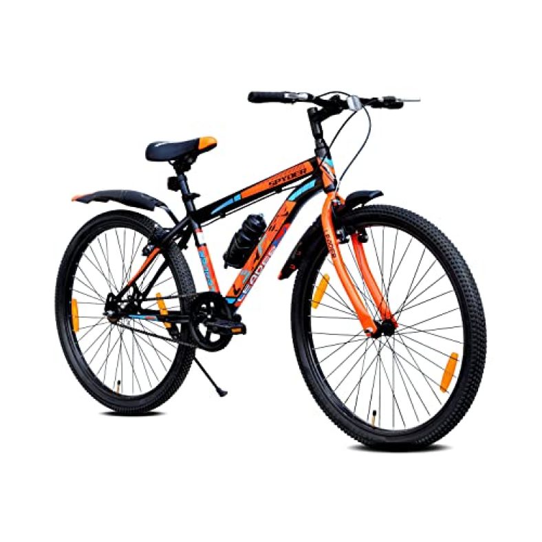 Leader Spyder 27.5T Mtb Cycle/Bike Single Speed With Complete Accessories For Men – Matt Black/Orange Ideal For 15+ Years | Frame: 19 Inches