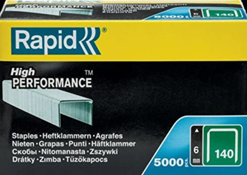 Rapid No. 140 Galvanized Flatwire Staples, 6 Mm (Pack Of 5000)