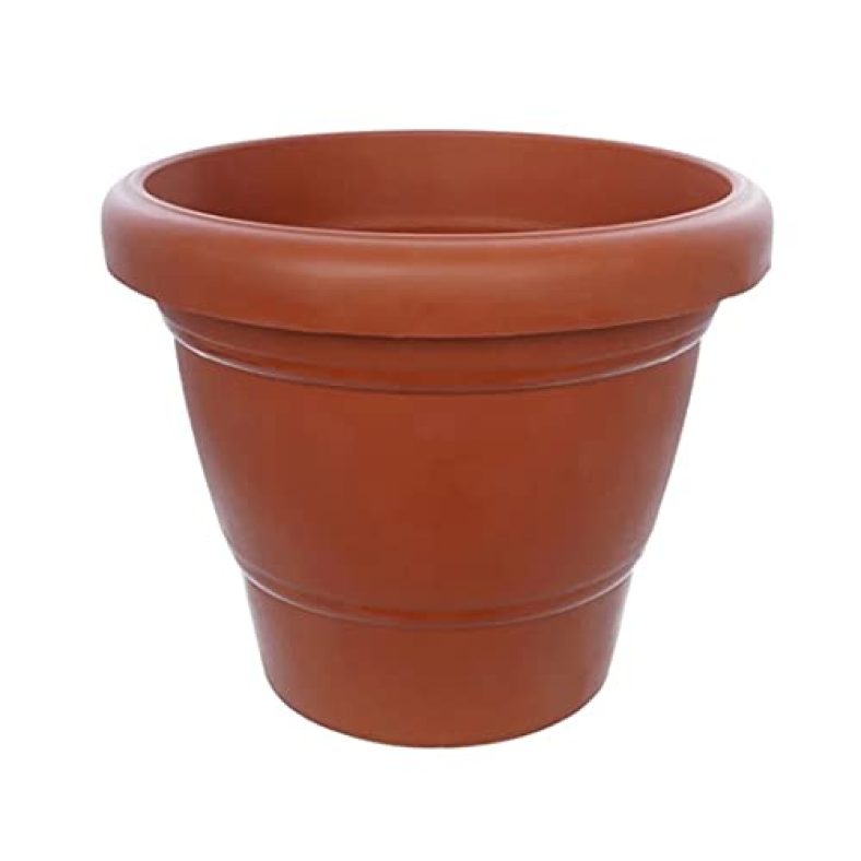 Sulfar Garden Heavy Plastic Planter Pot/Gamla 8 Inch (Brown, Pack Of 1,Medium)