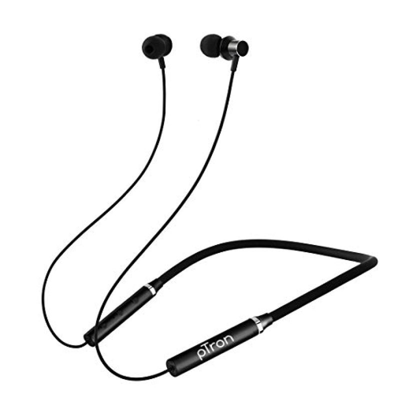 Ptron Tangentbeat In-Ear Bluetooth 5.0 Wireless Headphones With Mic, Enhanced Bass, 10Mm Drivers, Clear Calls, Snug-Fit, Fast Charging, Magnetic Buds, Voice Assistant & Ipx4 Wireless Neckband (Black)